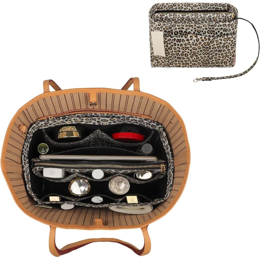 Purse Organizer Insert, Felt Bag Organizer with Metal Zipper, Handbag & Tote Sha - Picture 6 of 7